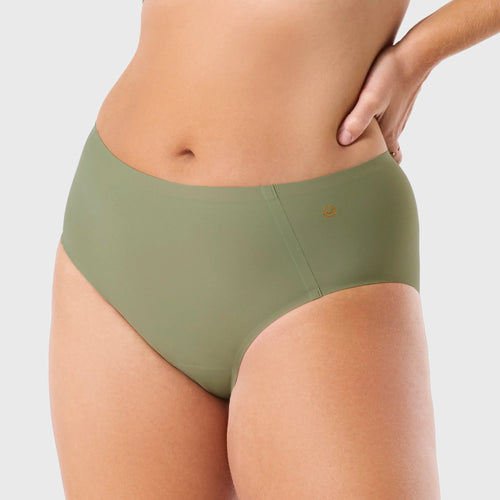High-Waisted Retro Bikini - Matcha (Final Sale)