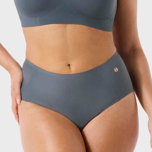High-Waisted Retro Bikini - Slate Grey (Final Sale)