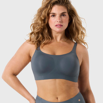 All Color: Slate Grey | Adjustable smoothing back wireless bra