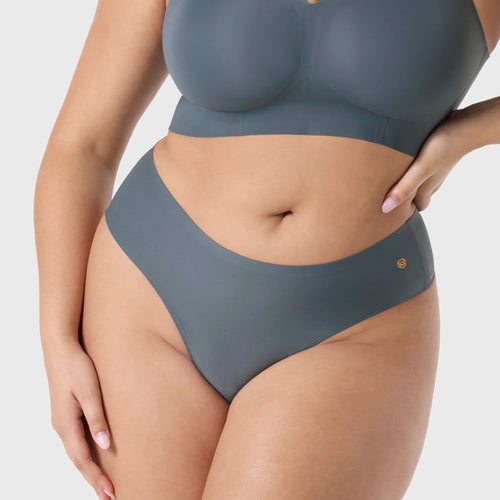 High-Waisted Thong - Slate Grey (Final Sale)
