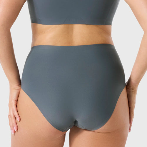 High-Waisted Retro Bikini - Slate Grey (Final Sale)