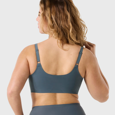 All Color: Slate Grey | Adjustable smoothing back wireless bra