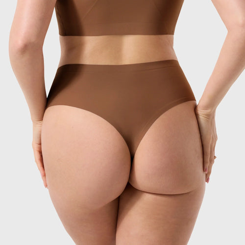 High-Waisted Thong - Clay (Final Sale)