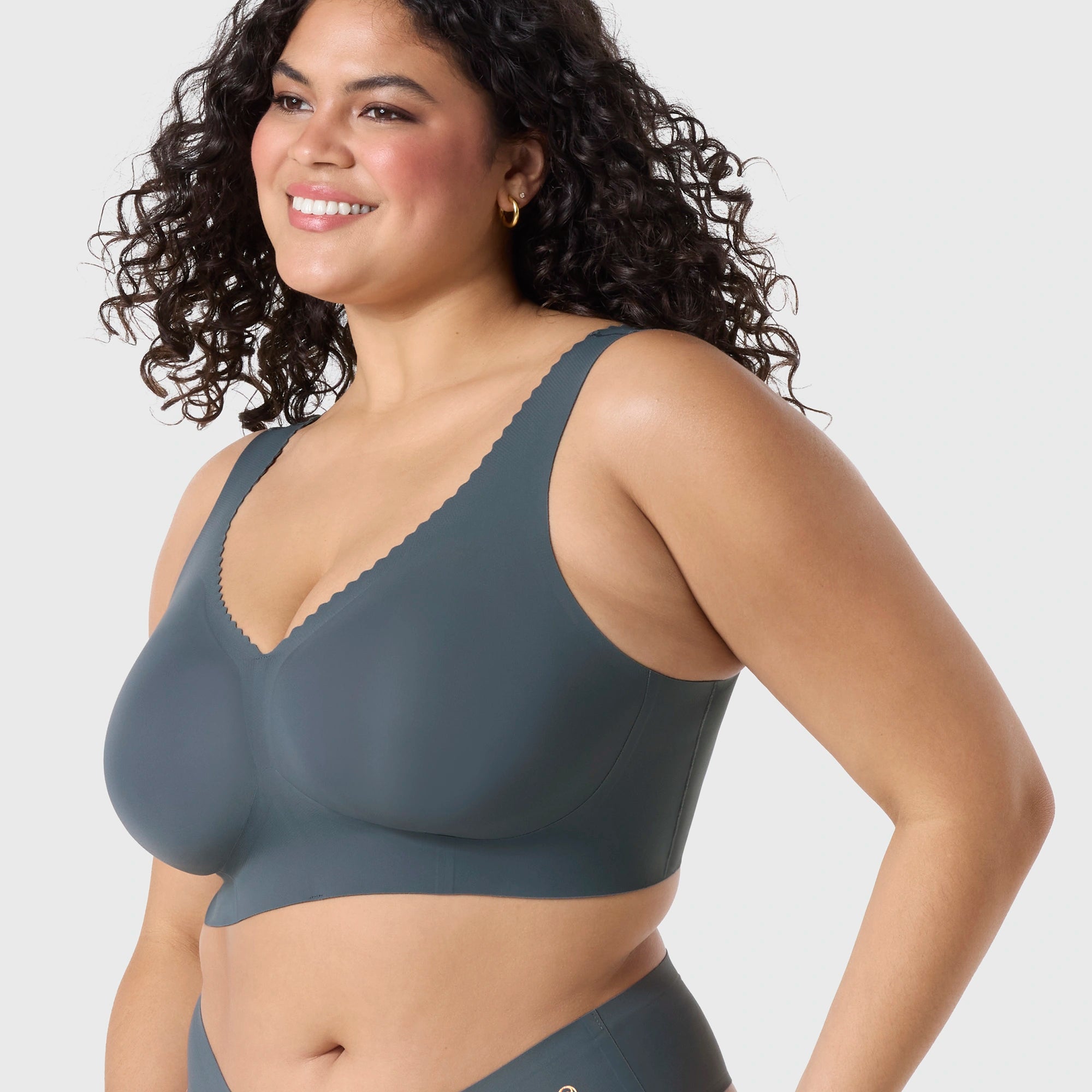 All Color: Slate Grey | Adjustable smoothing back wireless bra