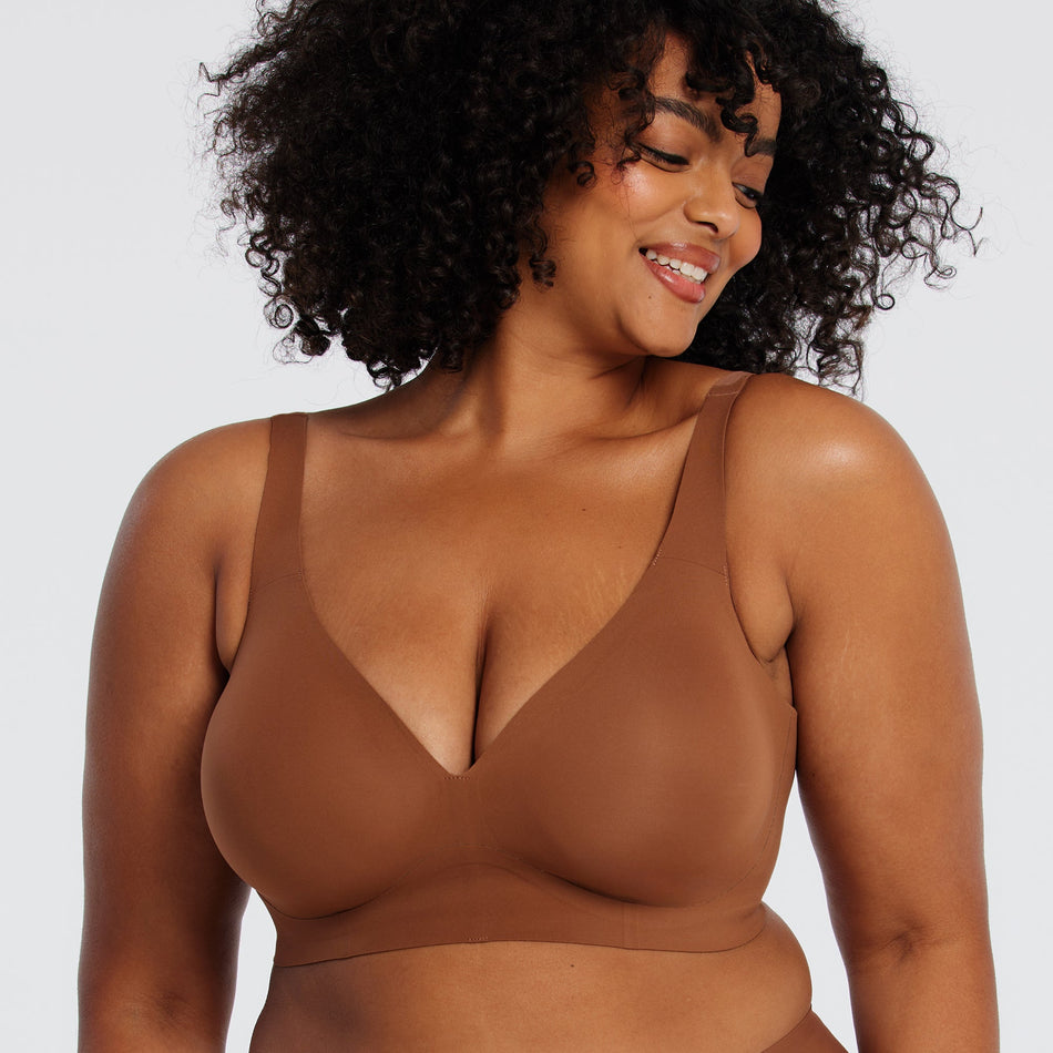 All Color: Clay | low neckline wireless bra