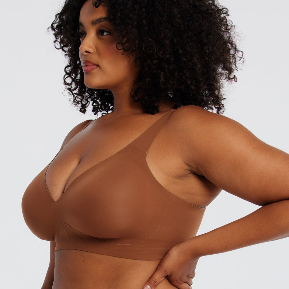 All Color: Clay | low neckline wireless bra