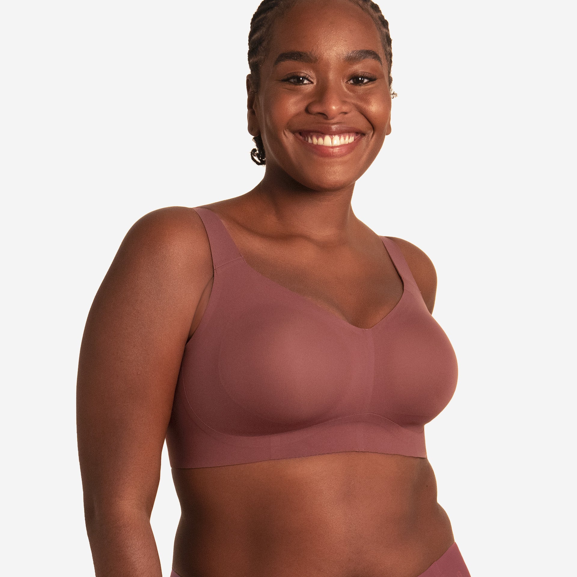 All Color: Dusk flexible band hook and eye wireless bra for large busts