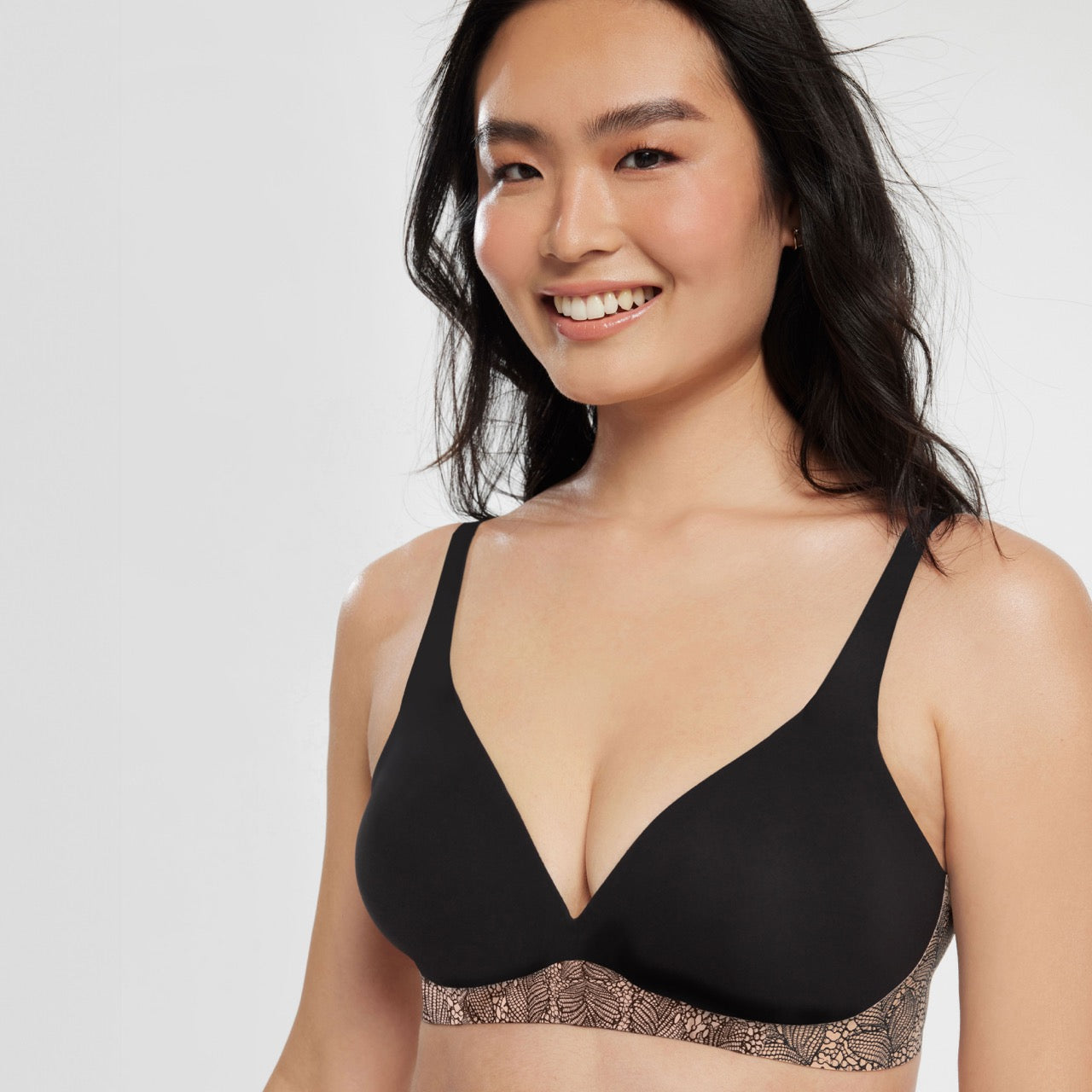 All Color: Black Lace | low neckline wireless bra