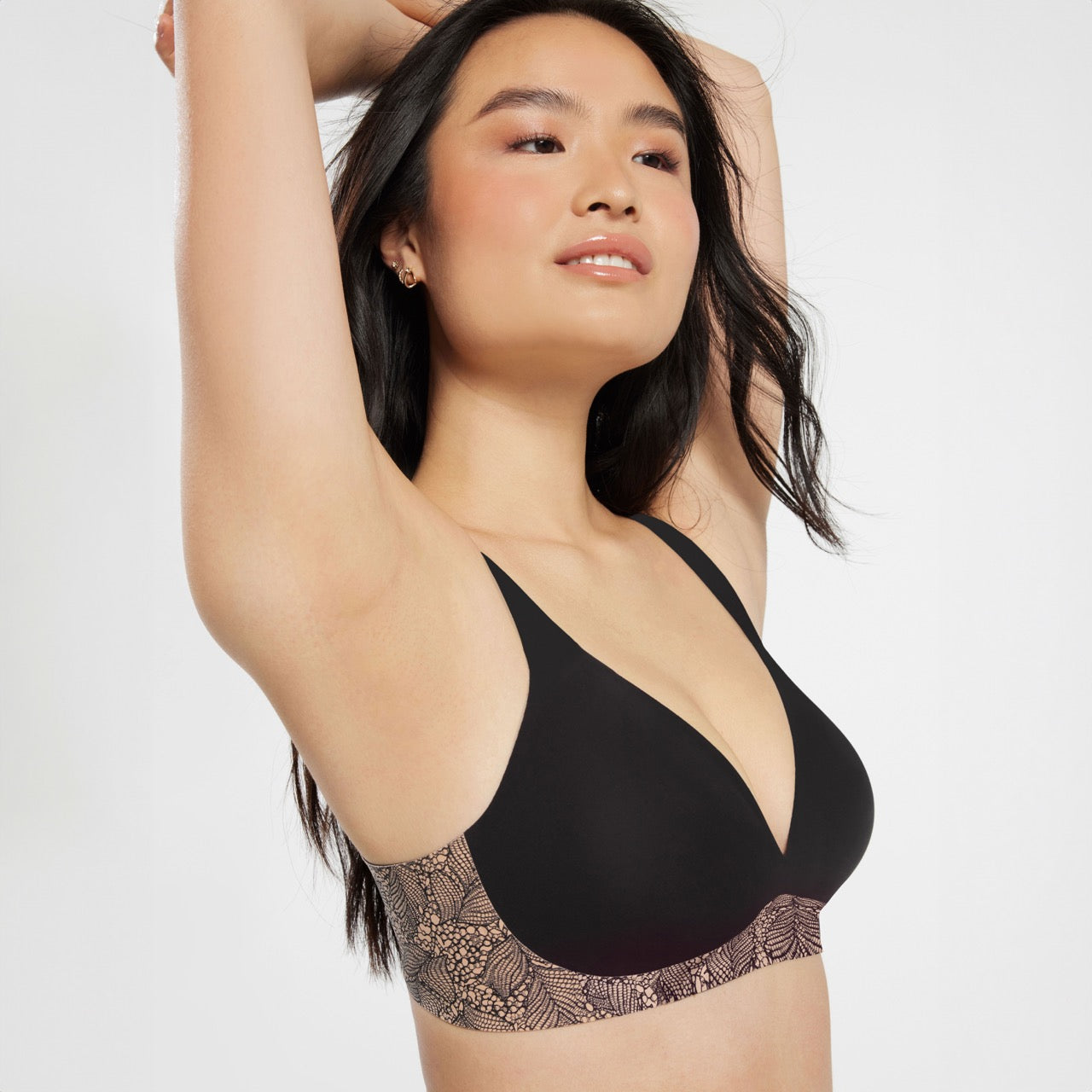 All Color: Black Lace | low neckline wireless bra