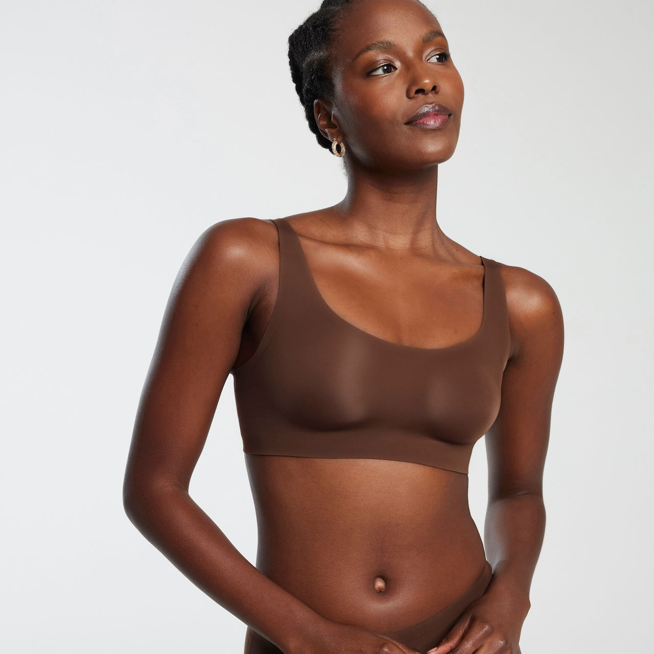 All Color: Umber | wireless seamless bra with scoop neckline