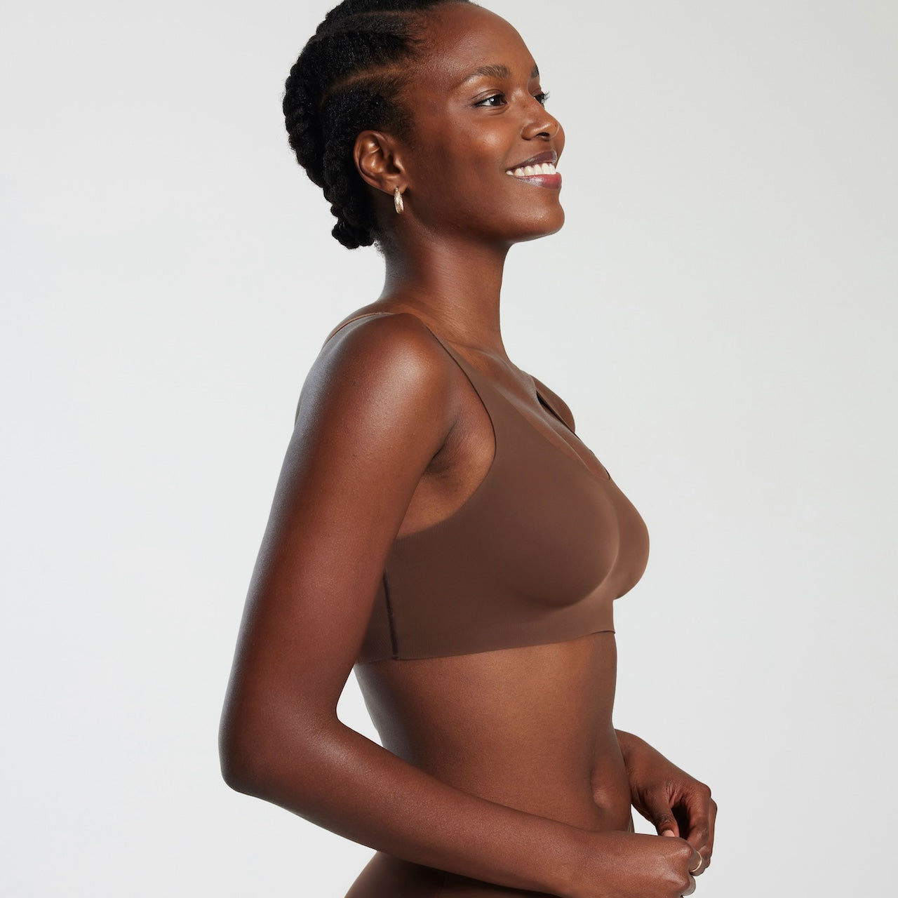 All Color: Umber | wireless seamless bra with scoop neckline