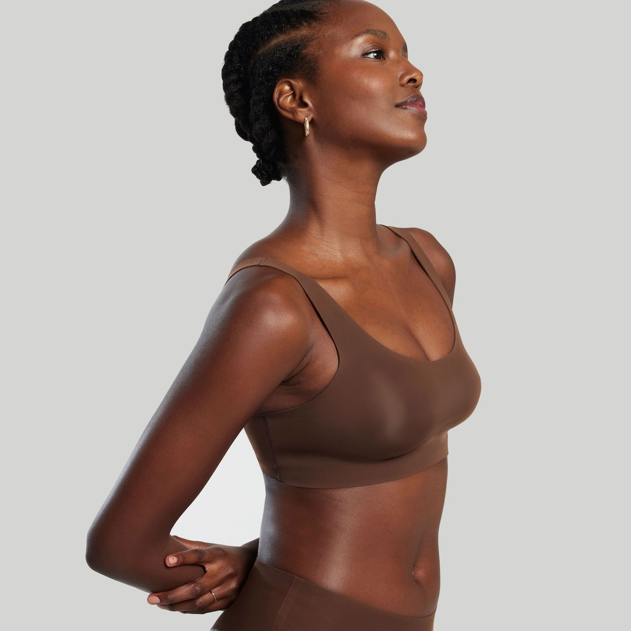 All Color: Umber | wireless seamless bra with scoop neckline