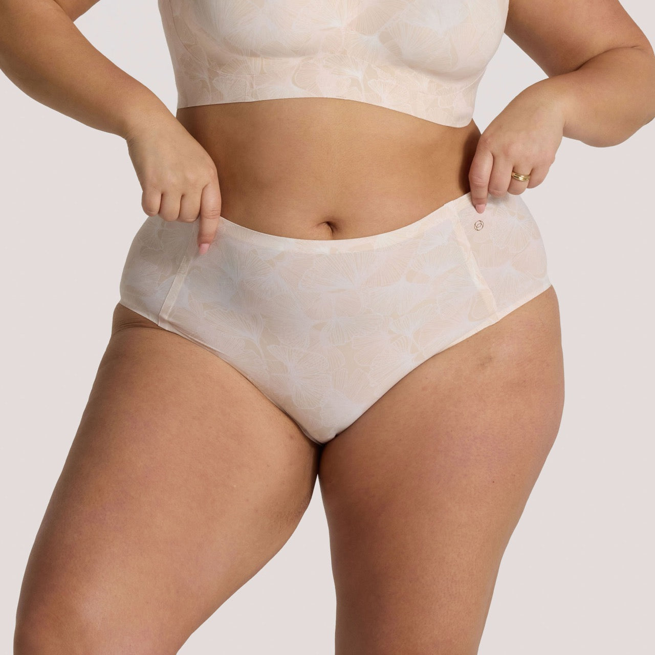 All Color: Champagne Ginkgo | seamless bikini brief underwear