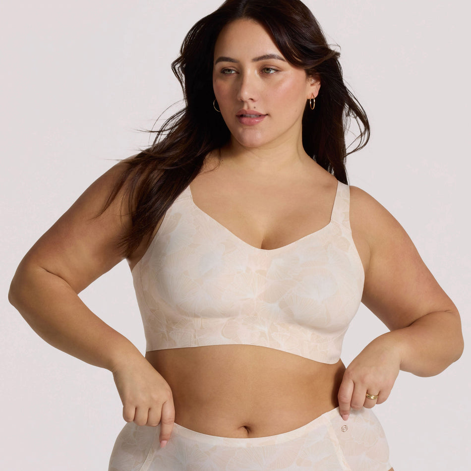 All Color: Champagne Ginkgo | Adjustable wireless bra