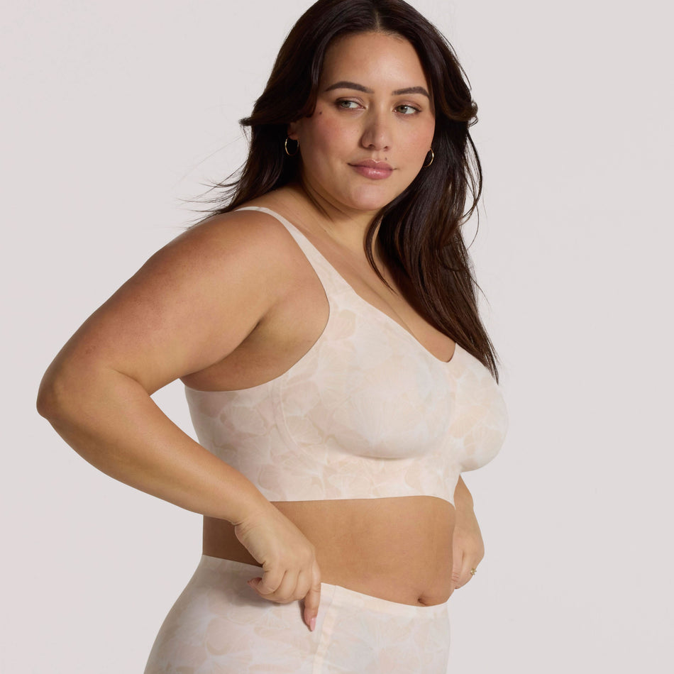 All Color: Champagne Ginkgo | Adjustable wireless bra