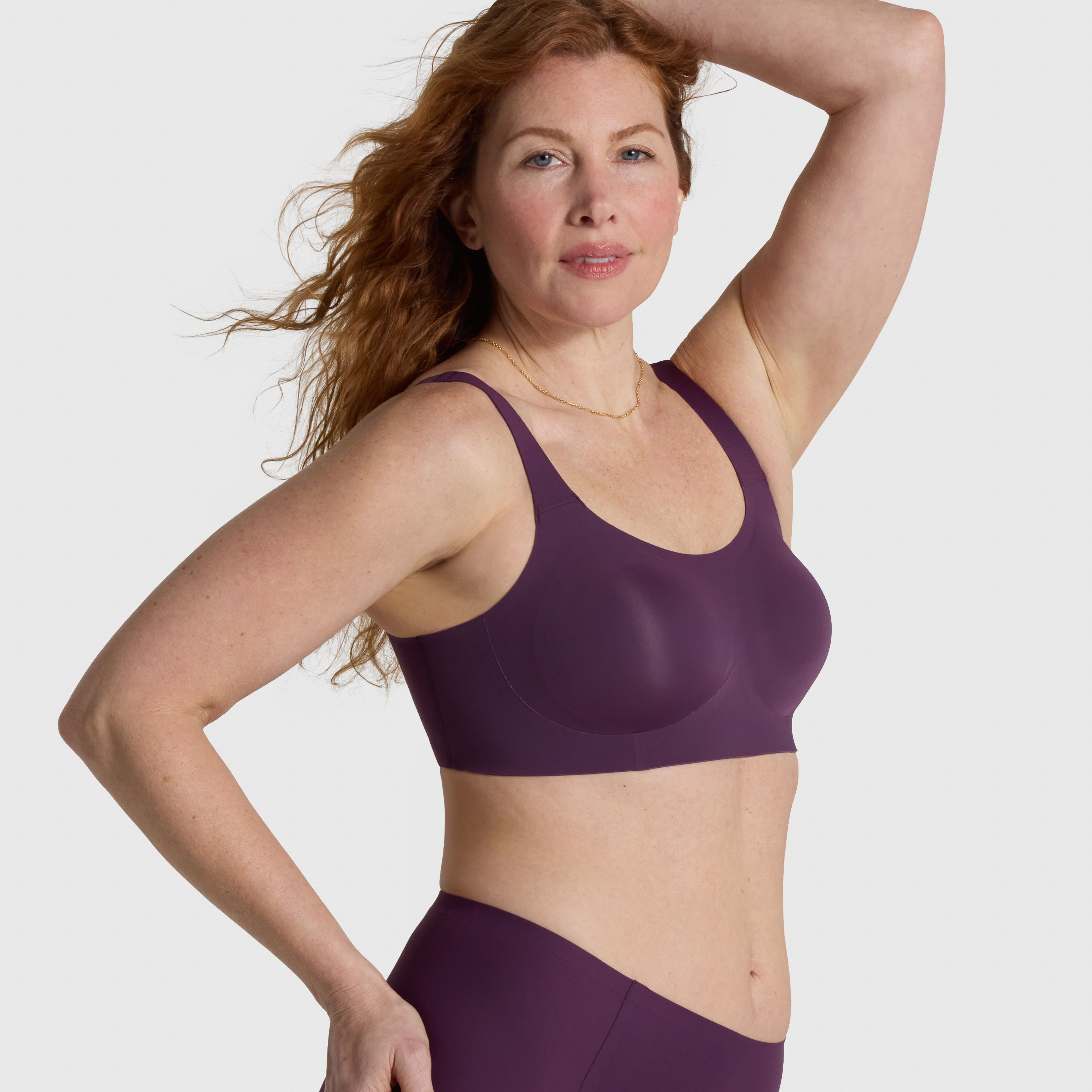 All Color: Plum | Adjustable smoothing back wireless bra