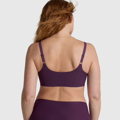 All Color: Plum | Adjustable smoothing back wireless bra