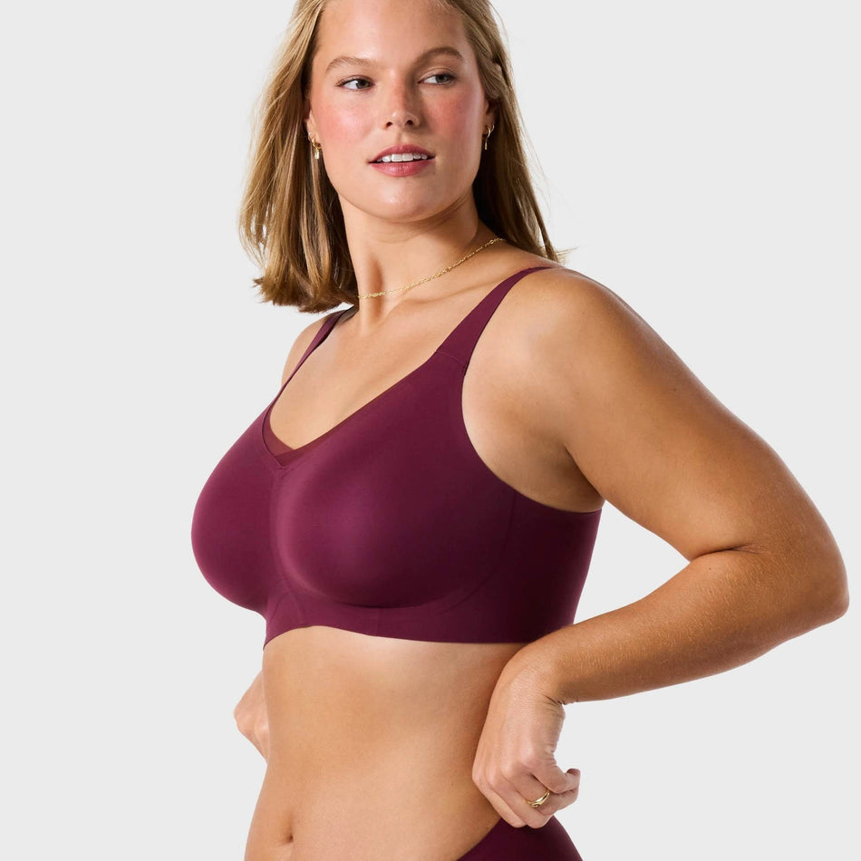 All Color: Berry | Adjustable wireless bra with Mesh detail