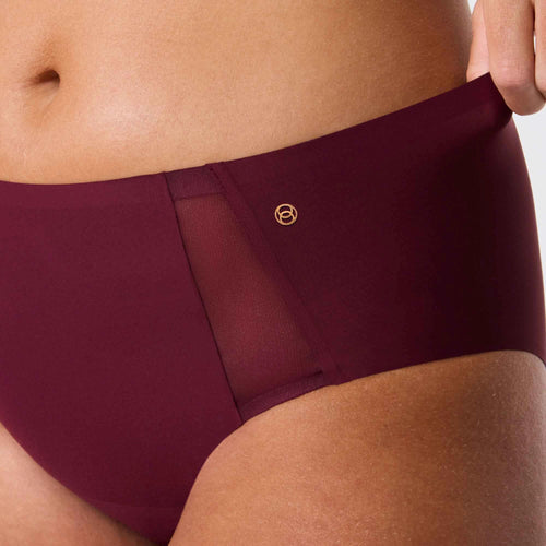 High-Waisted Retro Bikini — Mesh - Berry Mesh (Final Sale)