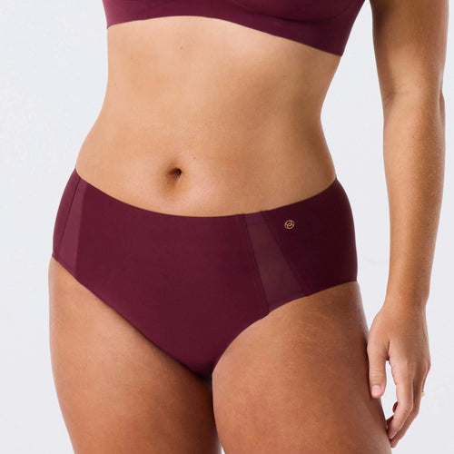 High-Waisted Retro Bikini — Mesh - Berry Mesh (Final Sale)