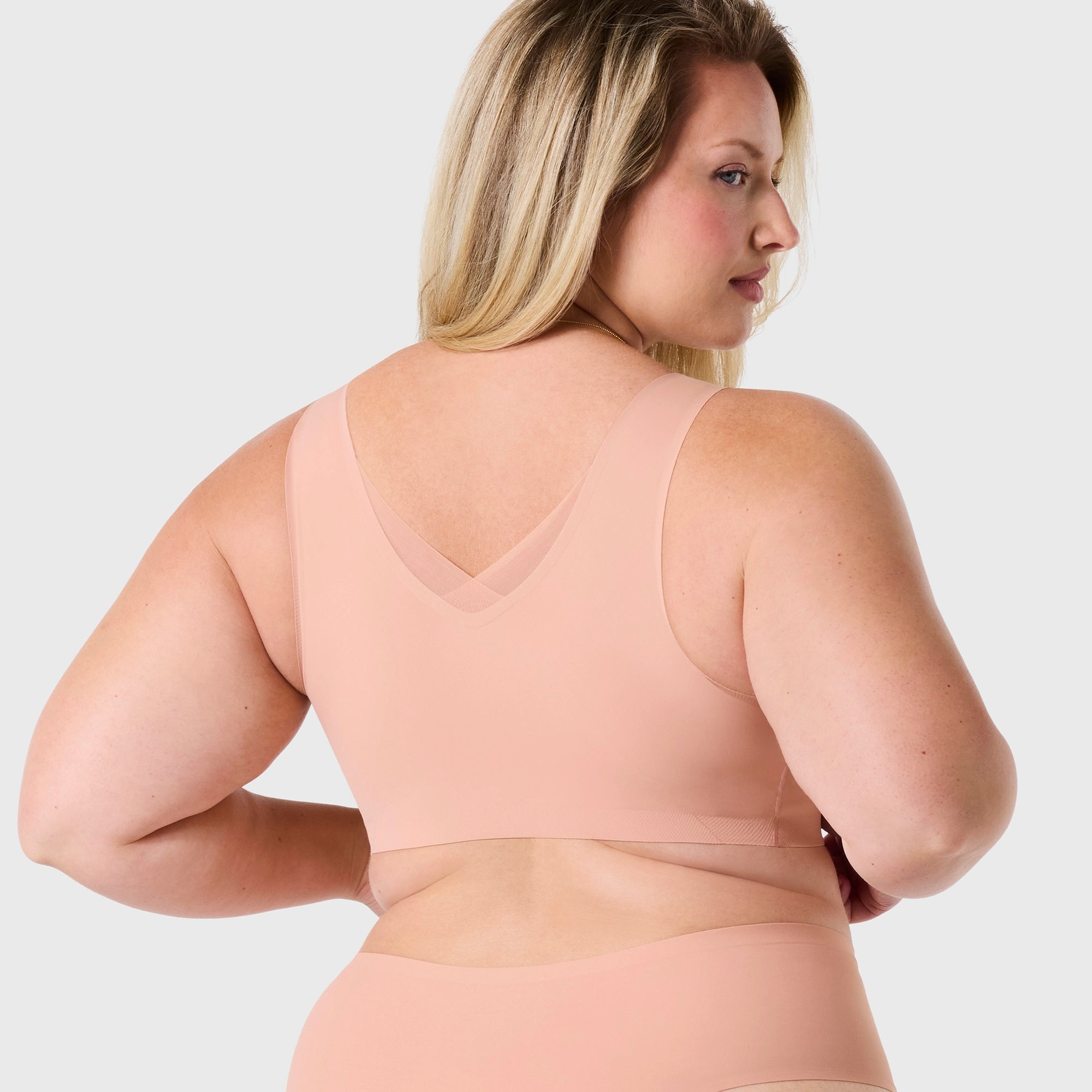 All Color: Himalayan Salt| wireless bra with Mesh detail