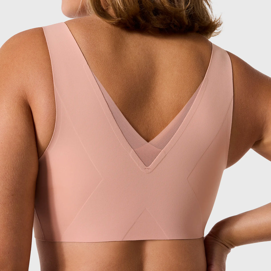 All Color: Himalayan Salt | wireless seamless v-neck push up bra with mesh