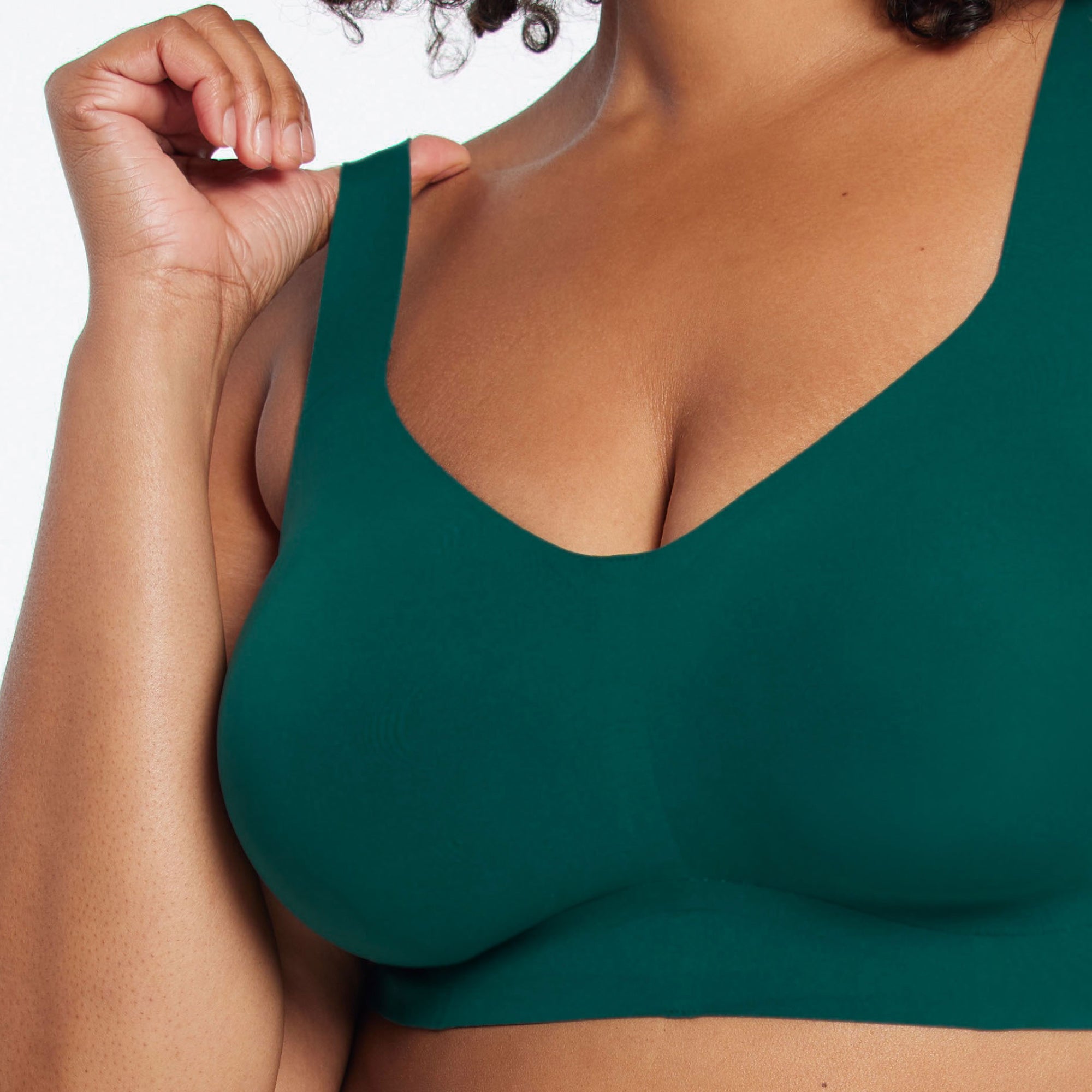 All Color: Monstera Green | Adjustable wireless bra