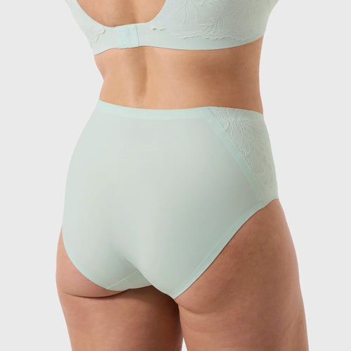 Smooth Lace High-Waisted Retro Bikini - Ocean Mist (Final Sale)
