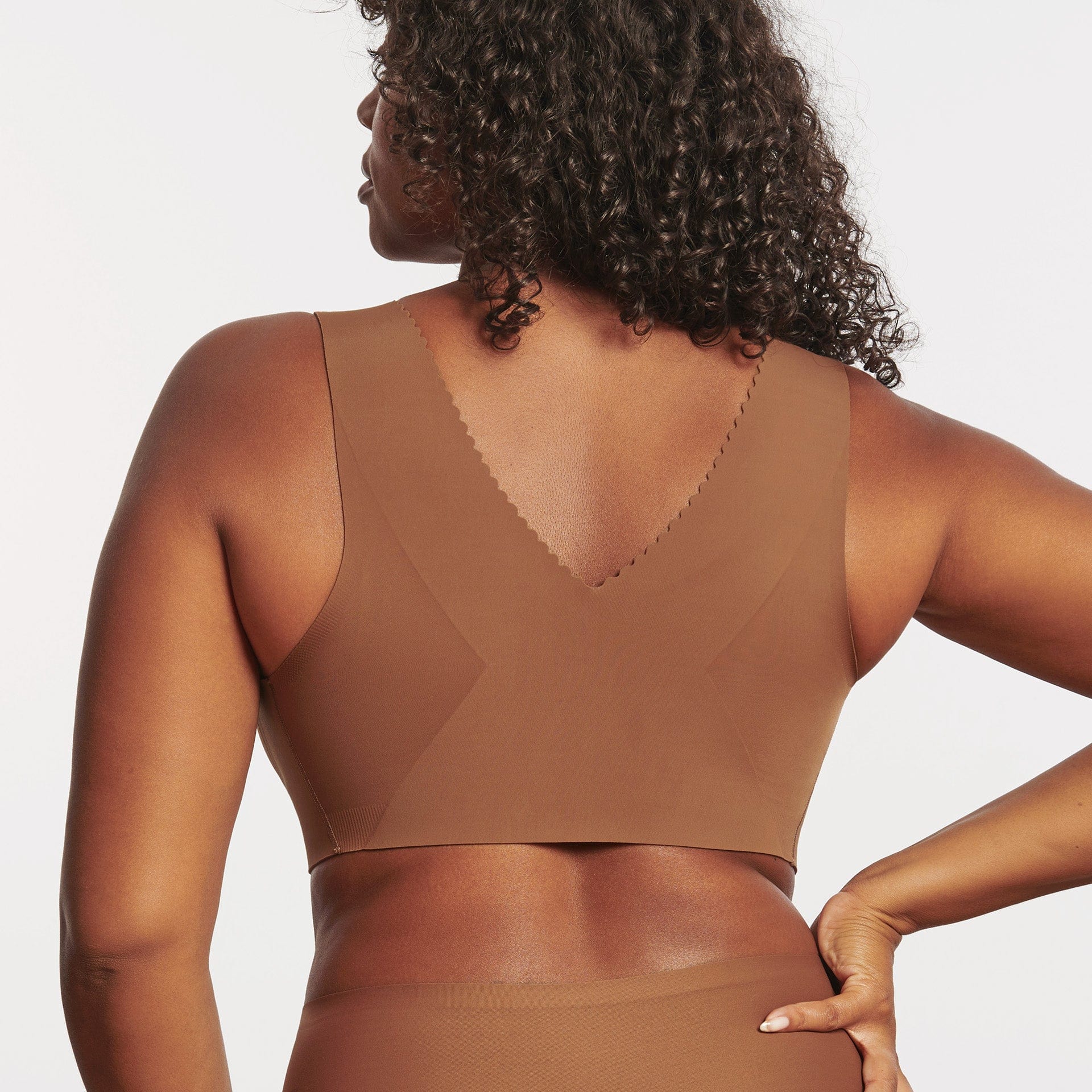 All Color: Clay | wireless wirefree nude neutral brown v-neck bra