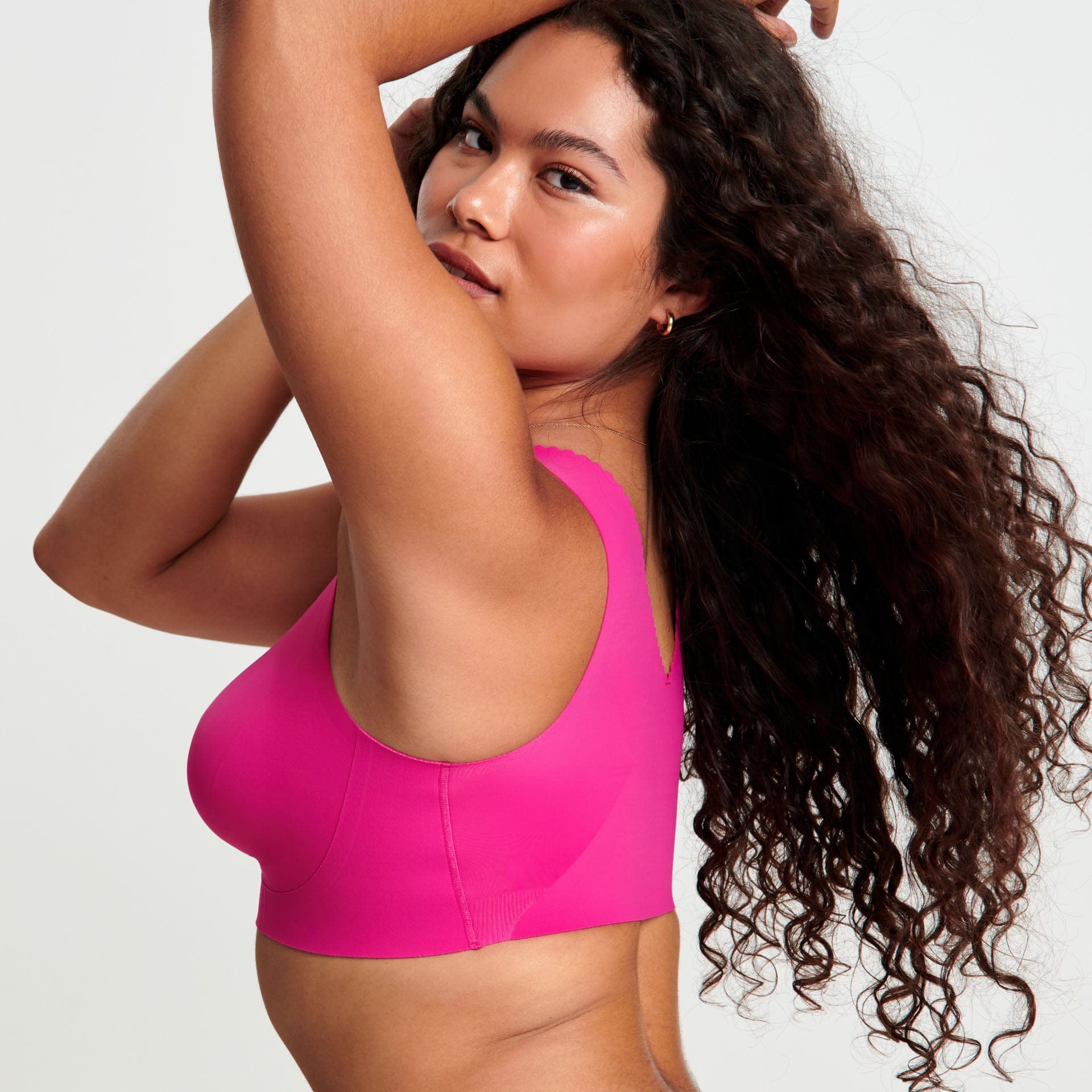 All Color: Wildflower Pink | wireless hot pink t-shirt push up bra