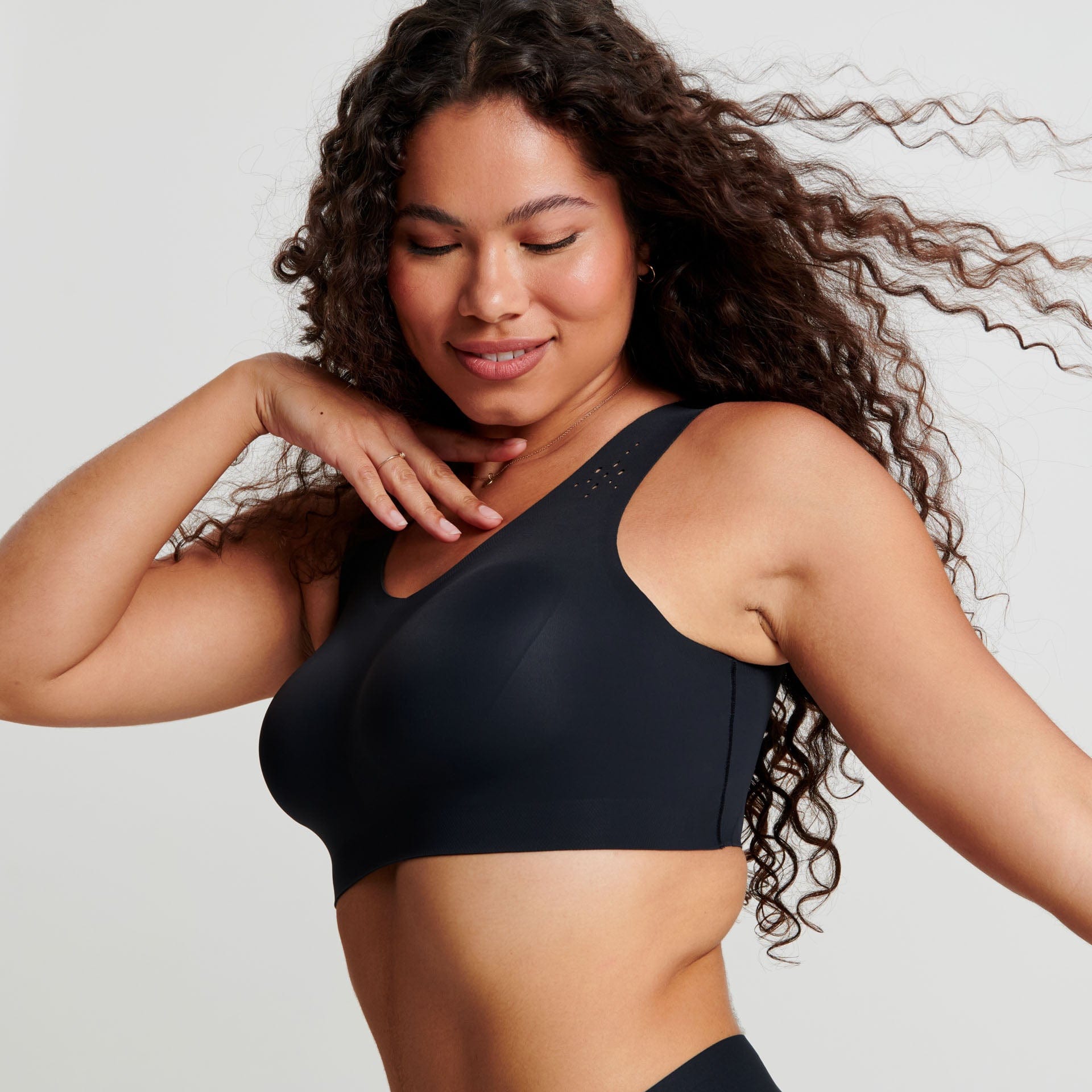 All Color: Limited Black Onyx | black seamless wireless bra with lift and support