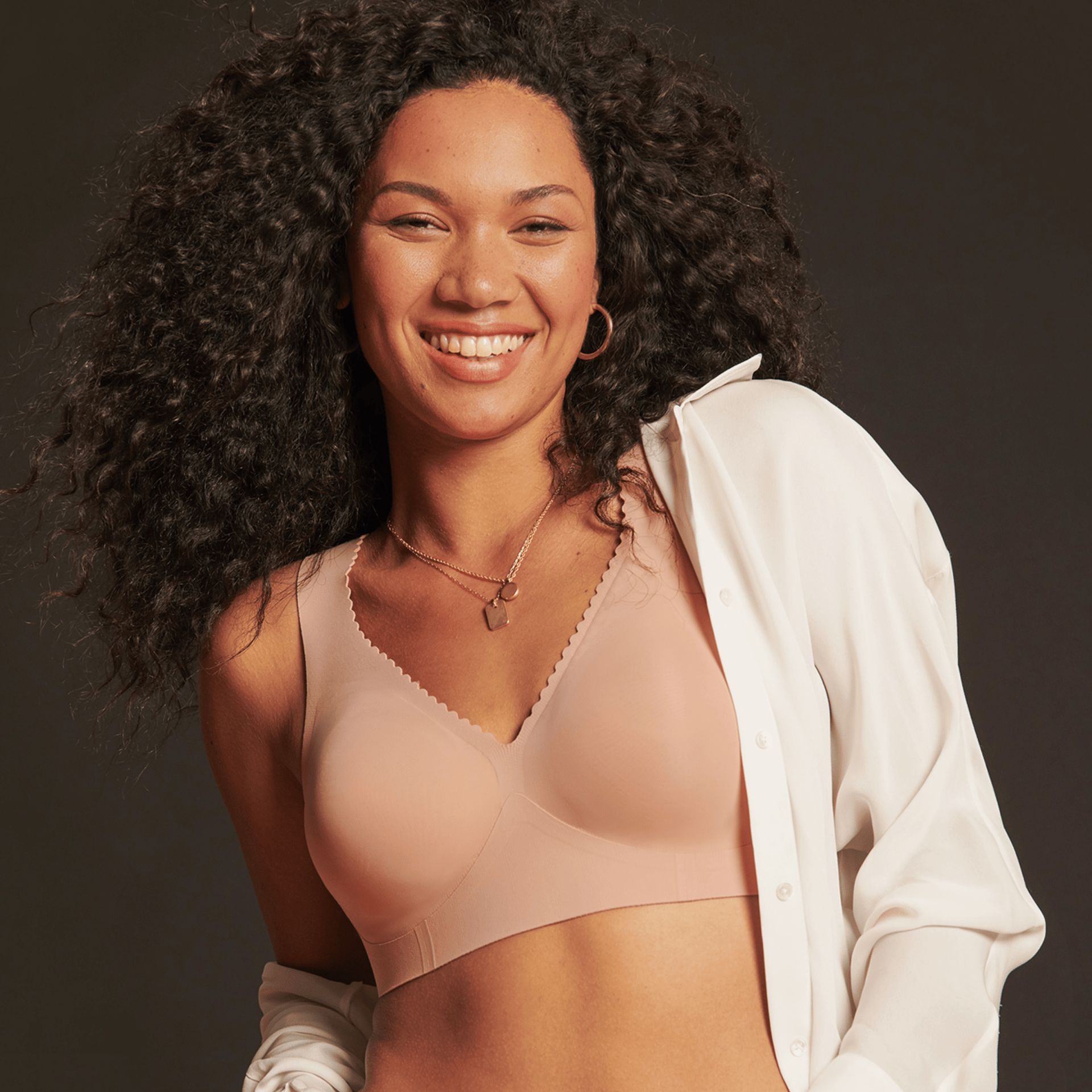 All Color: Himalayan Salt | wireless wirefree pink v-neck bra