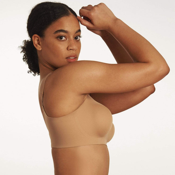 All Color: Mica | flexible band hook and eye nude tan brown wireless bra