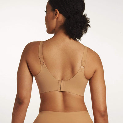 All Color: Mica | flexible band hook and eye nude tan brown wireless bra