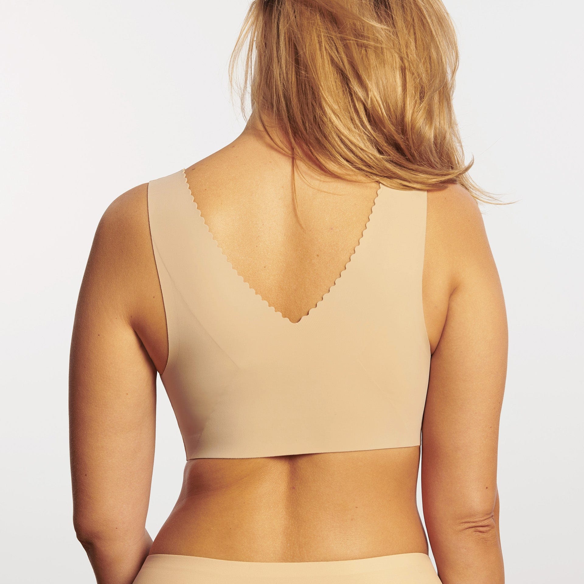 All Color: Sand | wireless wirefree nude neutral v-neck bra